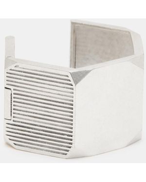 AllSaints Alex Hexagon Hinge Bangle - White