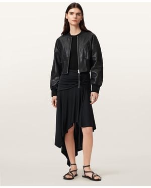 AllSaints Annalie Jersey Midi Skirt - Black