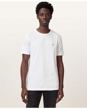 AllSaints Brace Brushed Cotton Crew Neck T-Shirt,, Optic - White