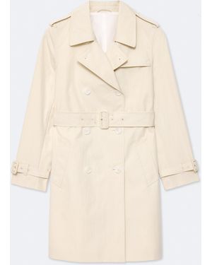 AllSaints Leonard Double-Breasted Cotton Trench Coat - Natural