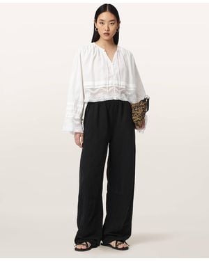 AllSaints Colette Cropped Lace Top - White