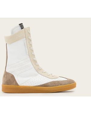AllSaints Louise Leather High Top Trainers - White