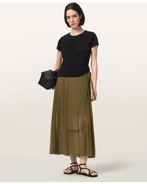 AllSaints Polyester Clover Wrap Maxi Skirt, /Us 2 - Multicolor