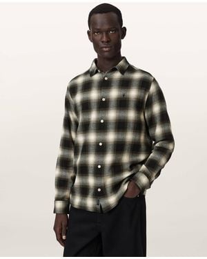 AllSaints Baseline Long Sleeve Check Shirt - Green