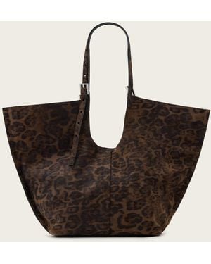 AllSaints Ara Leopard Print Tote Bag - Natural