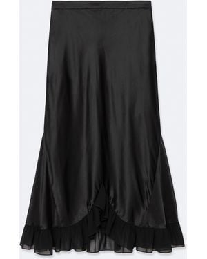AllSaints Irma Silk-Viscose Skirt - Black