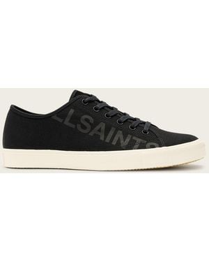AllSaints Biggy Low Top Canvas Trainers - White
