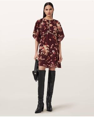 AllSaints Lyocell Xena Floral Print Mini Dress, /Us 2 - Red
