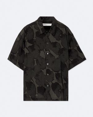 AllSaints Tulip Oversized Floral-Print Shirt - Black