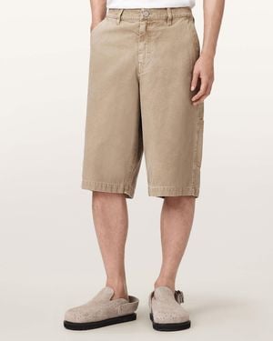 AllSaints Jackson Relaxed Fit Cotton Shorts - Natural