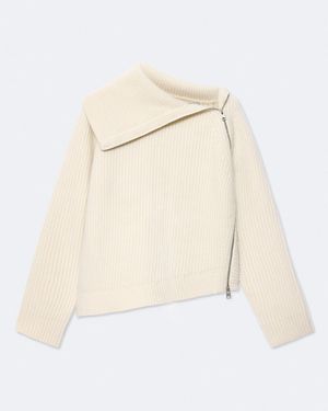 AllSaints Cleo Relaxed-Fit Funnel-Neck Jumper - Natural