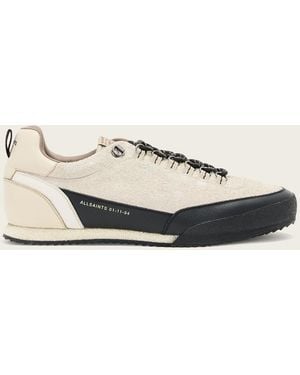 AllSaints Leather Harri Low Top Trainers, /Us 7/Eu 40 - Natural