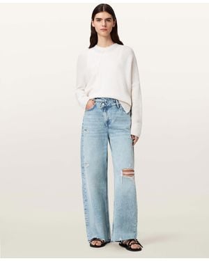 AllSaints Aki Mid Rise Crossover Jeans - Blue