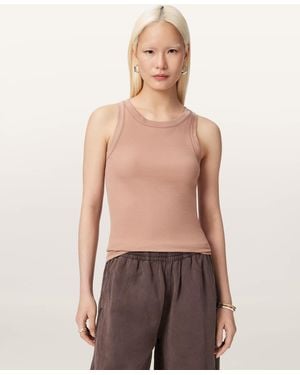 AllSaints Rina Crew Neck Sleeveless Tank Top - Natural