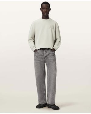 AllSaints Insignia Crew Neck Cotton Sweatshirt - White