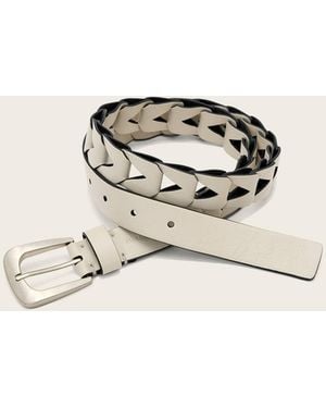 AllSaints Sage Cut Out Leather Belt - Natural