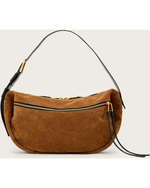 AllSaints Noemie Suede Shoulder Bag - Brown