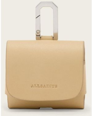 AllSaints Airpod Leather Hex Case - Natural