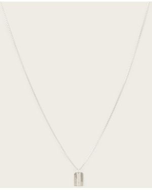 AllSaints Leor Chain Tag Necklace - Natural