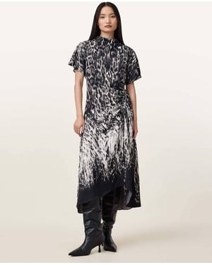 AllSaints Rosie Short Sleeve Midi Dress - Multicolor