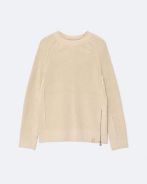 AllSaints Kit Acid-Washed Cotton Crew-Neck Jumper - Natural