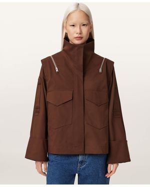 AllSaints Leighton Cotton Utility Jacket - Brown