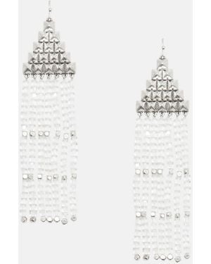 AllSaints Sarai Studded Bead Earrings - White