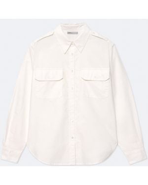 AllSaints Maven Relaxed-Fit Military Shirt - White