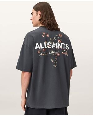 AllSaints Pentacle Oversized Short Sleeve Graphic T-Shirt - Grey