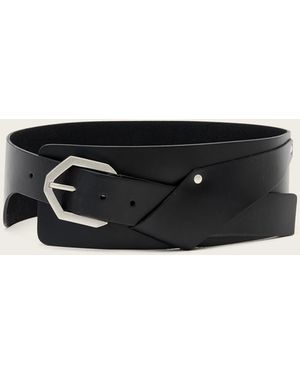 AllSaints Jade Tapered Leather Belt - White