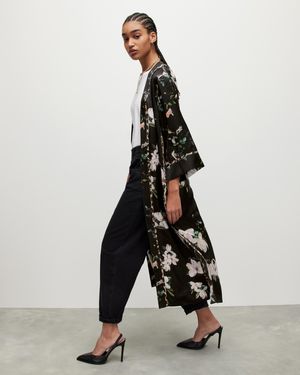 AllSaints Casa Alessandra Silk Blend Kimono - White
