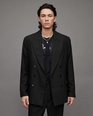 AllSaints Blues Pinstriped Blazer - Grey