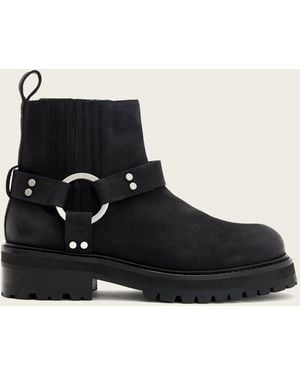 AllSaints Maddie Ankle Leather Biker Boots - Black