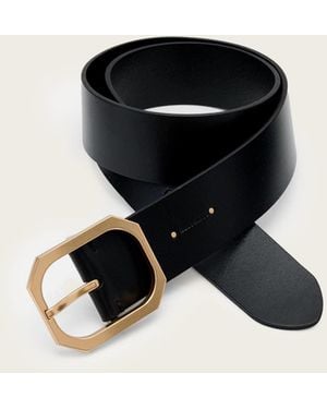 AllSaints Tina Hex Leather Belt - Black