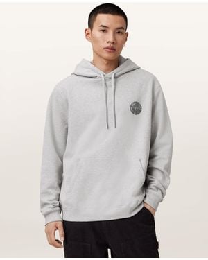 AllSaints Waved Relaxed Fit Hoodie - Gray