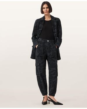 AllSaints Cotton Freda Camouflage Denim Cargo Trousers, /Us 2 - Black