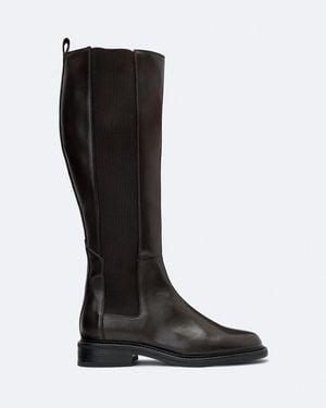 AllSaints Bales Knee-High Leather Chelsea Boots - Black
