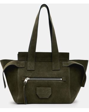 AllSaints Perez Suede Shoulder Tote Bag - Green