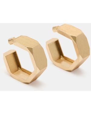 AllSaints Alex Chunky Hexagon Hoop Earrings - White