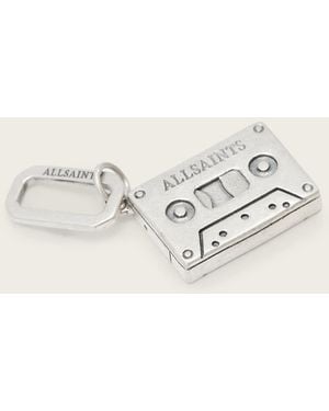 AllSaints Cassette Sterling Pendant Charm - Natural