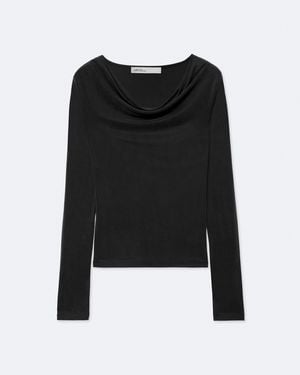 AllSaints Lilla Cowl-Neck Slim-Fit Dress - Black