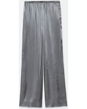 AllSaints Lycia Crepe Wide-Leg Pants - Gray