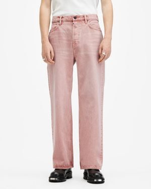 AllSaints Lenny Loose Fit Wide Leg Denim Jeans,, Luna - Pink