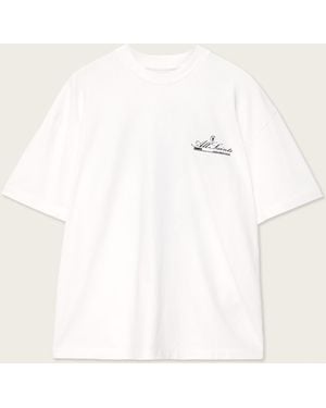 AllSaints Skullcup Toronto Oversized Soccer T-Shirt - Natural