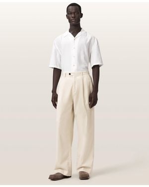 AllSaints Midas Wide Leg Relaxed Fit Trousers - Natural