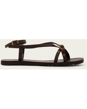 AllSaints Tyla Eyelet Leather Buckle Sandals - Natural