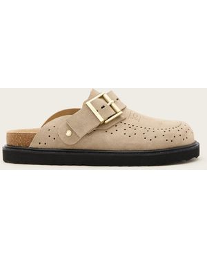 AllSaints Skye Suede Mules - Natural