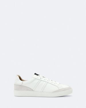 AllSaints Sheer Contrast Leather Trainers - White