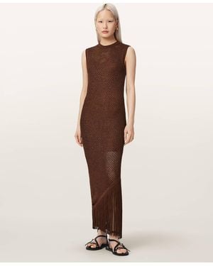 AllSaints Jessie Slim Fit Knitted Midi Dress - Natural