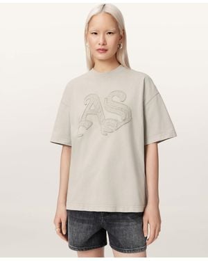 AllSaints Insignia Oversized Etta T-Shirt - Natural